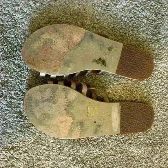 Ancient Greek Sandals Slides Strappy Gold Size 40 Light Gold - Picture 6 of 8